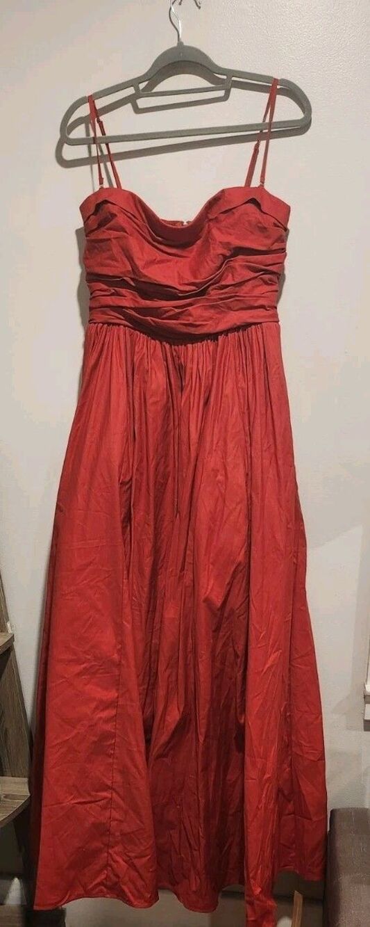 NEW Reformation Kastoria Maxi Dress Gown Sundried Tomato Red Size 10